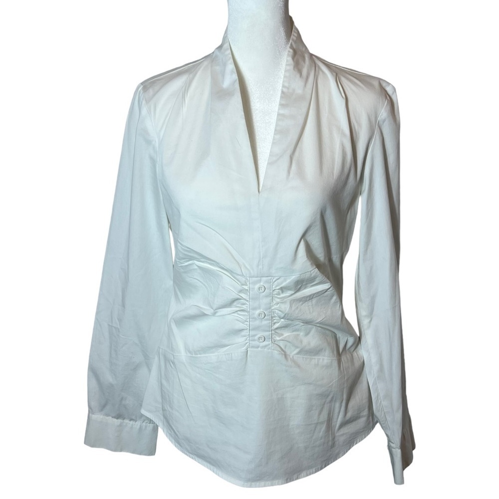 Laundry By Shelli Segal White Pullover Blouse, Size 8